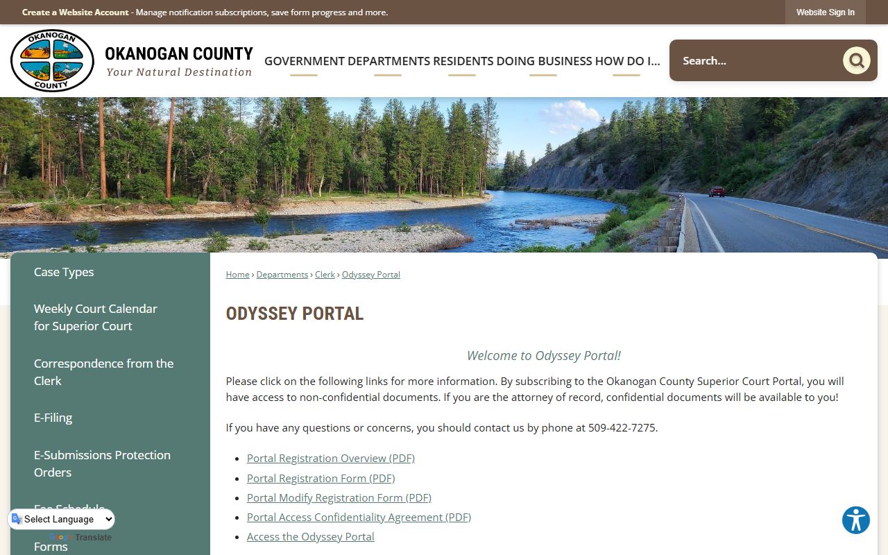 Okanogan County court records after jail arrest Odyssey Portal document access