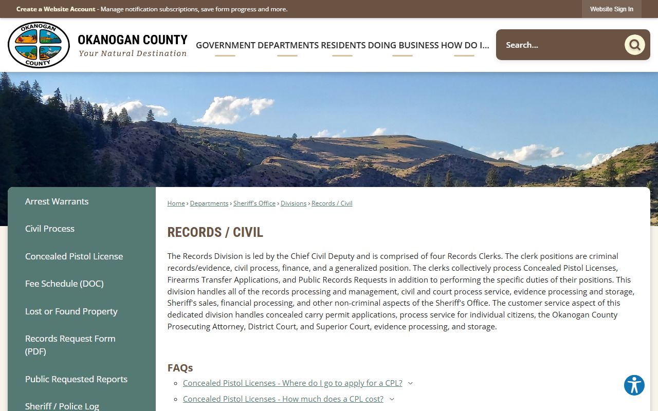 Okanogan County jail mugshots Records Civil booking photo confidentiality page